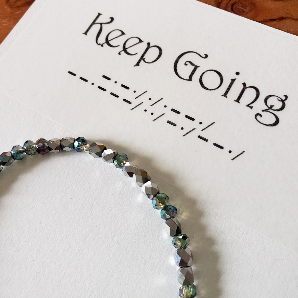 Morse Code Bracelet "Keep Going" - Picture 2 of 4